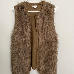 ADORABLE BROWN FAUX FUR VEST